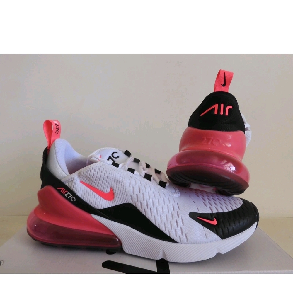 Nike Air Max 270 White and Pink Sneakers